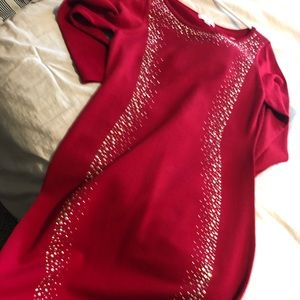 Beautiful red sweater dress